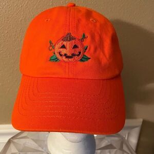 Dalix Orange Embroidered Pumpkin Adult Fall Hat Adjustable
